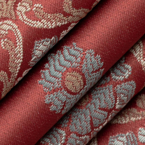 Charlotte Ornamental Upholstery Fabric with Intricate Floral Medallion and Damask-Inspired Designs