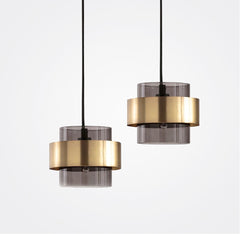 Nordic Gold Cylindrical LED Pendant Lights