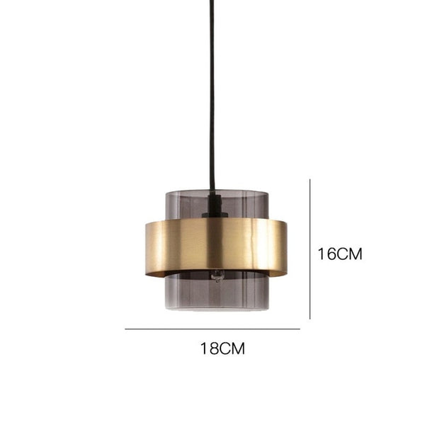 Nordic Gold Cylindrical LED Pendant Lights