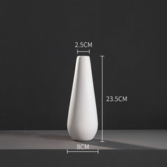 White Porcelain Vase For Flowers Nordic Home Hotel Living Room Decor Matte Ceramic Vase Planter Pot Shelf Dining Table Ornaments