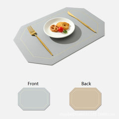 PU Leather Double Side Oil Water Resistant Non-slip Kitchen Placemat Coaster Insulation Pad Coffee Table Mat Home Decor 51031