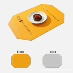 PU Leather Double Side Oil Water Resistant Non-slip Kitchen Placemat Coaster Insulation Pad Coffee Table Mat Home Decor 51031