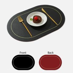 PU Leather Double Side Oil Water Resistant Non-slip Kitchen Placemat Coaster Insulation Pad Coffee Table Mat Home Decor 51031