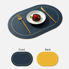 PU Leather Double Side Oil Water Resistant Non-slip Kitchen Placemat Coaster Insulation Pad Coffee Table Mat Home Decor 51031