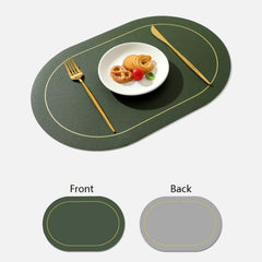 PU Leather Double Side Oil Water Resistant Non-slip Kitchen Placemat Coaster Insulation Pad Coffee Table Mat Home Decor 51031