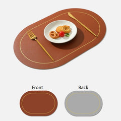 PU Leather Double Side Oil Water Resistant Non-slip Kitchen Placemat Coaster Insulation Pad Coffee Table Mat Home Decor 51031