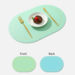 PU Leather Double Side Oil Water Resistant Non-slip Kitchen Placemat Coaster Insulation Pad Coffee Table Mat Home Decor 51031