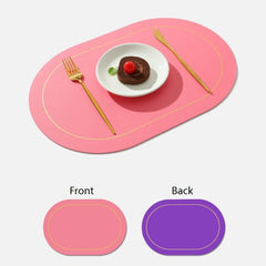 PU Leather Double Side Oil Water Resistant Non-slip Kitchen Placemat Coaster Insulation Pad Coffee Table Mat Home Decor 51031