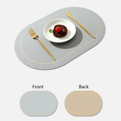 PU Leather Double Side Oil Water Resistant Non-slip Kitchen Placemat Coaster Insulation Pad Coffee Table Mat Home Decor 51031