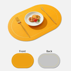 PU Leather Double Side Oil Water Resistant Non-slip Kitchen Placemat Coaster Insulation Pad Coffee Table Mat Home Decor 51031